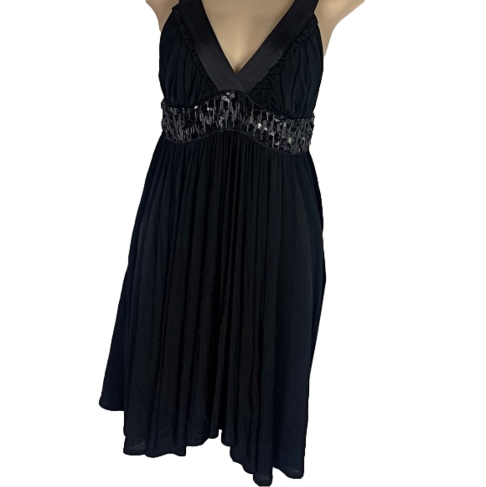 BEBE - beads, sequins & Silk Black dress or tunic